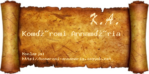 Komáromi Annamária névjegykártya