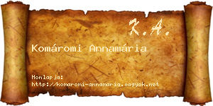Komáromi Annamária névjegykártya