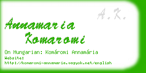 annamaria komaromi business card